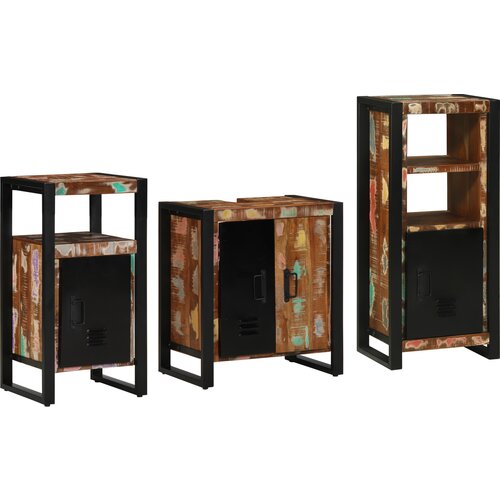 vidaXL Set namještaja za kupaonicu 3 pcs Čvrsto reciklirano drvo Cijene