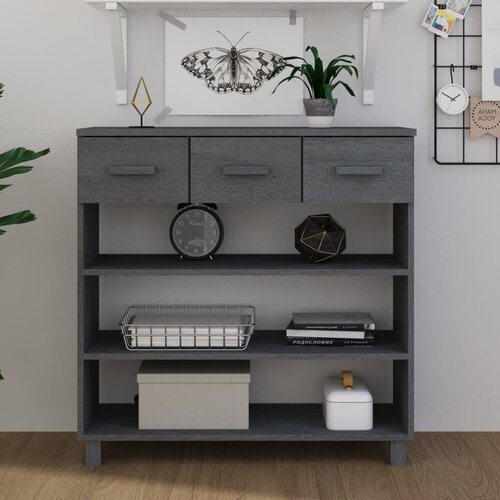 vidaXL Konzolni stol tamnosivi 90 x 35 x 90 cm od masivne borovine Cijene