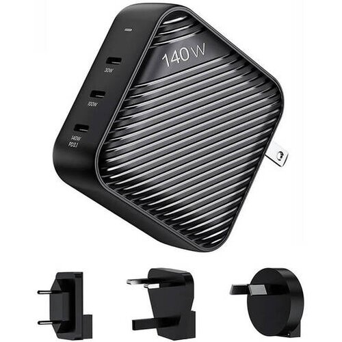 Invzi GanHub 3x USB-C omrežni polnilnik, 140 W, EU/UK/AU/US (črn) Cene