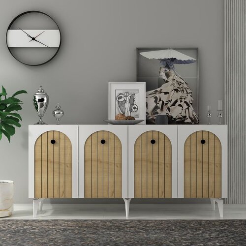 Hanah home Breda - White, Sapphire Oak WhiteSapphire Oak Console Cene