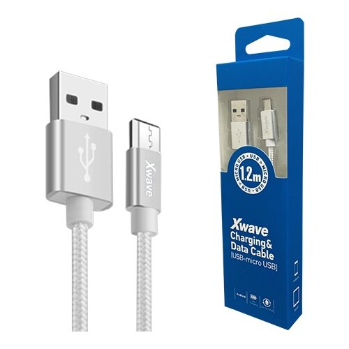 X Wave USB kabl /USB 2.0 (tip A -mu&scaron;ki) -Micro USB (tip A -mu&scaron;ki)/dužina 1,2m/2A/Aluminium/srebrni upleteni ( USB Micro 1.2m 2A Al /silver m USB Micro 1.2m 2A Al /silver mesh Cene