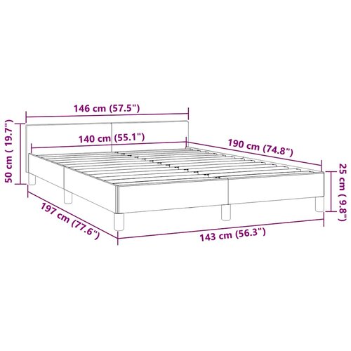  Okvir za krevet bez madraca svjetlosivi 140 x 190 cm bar&amp;scaron;unasti Slike