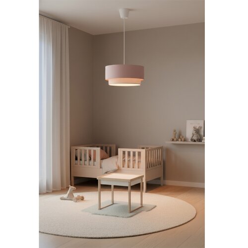  Brilagi - LED luster na kablu BOHO BOBO 1xE27/10W/230V, prečnik 40 cm, ružičasta/krem Slike