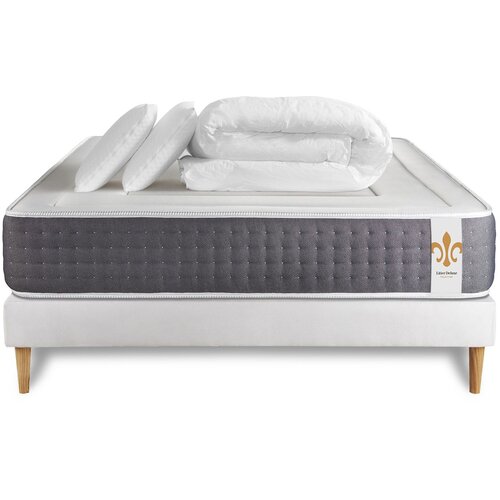 Litier Deluxe Kompletni paket za posteljo - Vzmetnica 200x200 cm + Vzmetnica z letvami (komplet) + 2 vzglavnika + Prevleka - Vingt-Six, (21613726) Cene