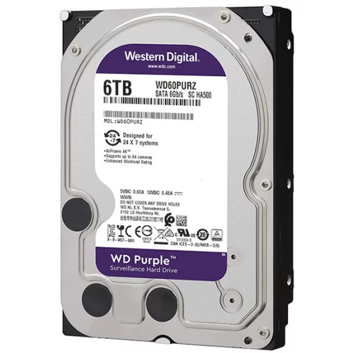 HDD 6 TB, WD64PURZ Purple SATA SATA 6 Gb/s, 256 MB Cache, 3.5" - WD64PURZ