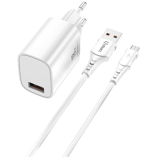 BZ Polnilnik Qcharx Artemisia 3A 18 W, 1 vrata USB + kabel USB na mikro, bel, (21580773) Cene