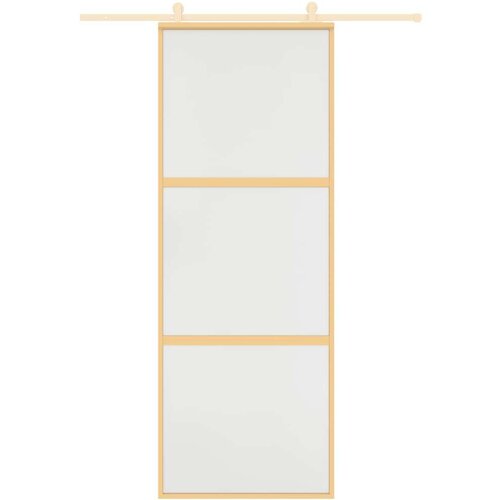 VidaXL Klizna vrata zlatna 76x205 cm matirano staklo ESG i aluminij Slike