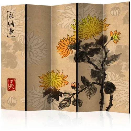  Paravan u 5 dijelova - Chrysanthemums II [Room Dividers] 225x172