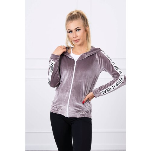 Kesi Velour hoodie in grey colour Slike