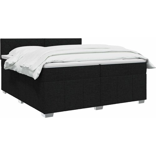  Boxspring krevet s madracem Crna 200 x 200 cm Tkanina Slike