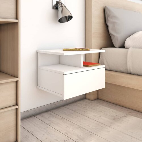 Viseći noćni ormarići 2 kom bijeli 40x31x27cm konstruirano drvo Slike