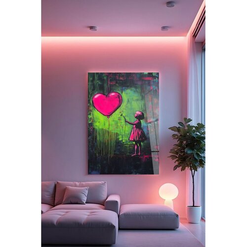 WALLXPERT Hhlneon0036 - Višenamenska Tempered Staklena Slika 50 x 70 cm Cene
