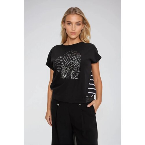 Marisse Black Cotton Blouse With Print Slike