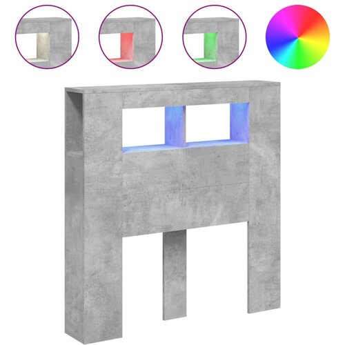 Maison Chic led posteljno vzglavje - vzglavna omarica - nočna omarica betonsko sivo 100x18,5x103,5 cm inž. les, (21710150) Cene