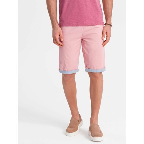 Ombre Men's chinos shorts with denim trim Cene