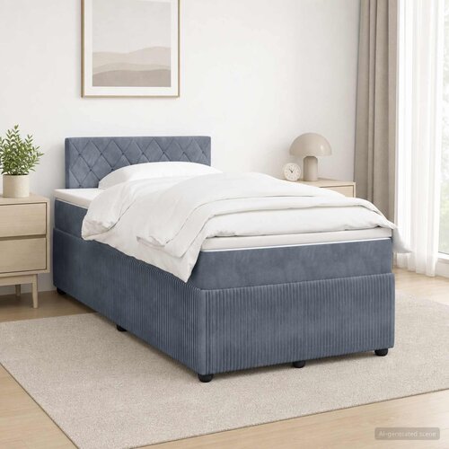  Boxspring krevet s madracem Tamnosiva 120 x 200 cm Baršun Cene