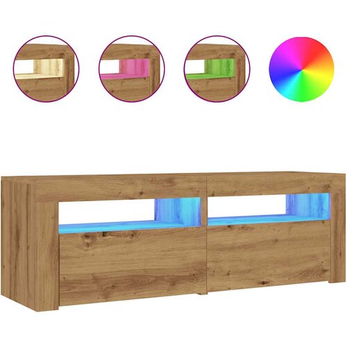Maison Chic TV omarica - TV stojalo - Televizijska omarica z LED artisan hrast 120x35x40 cm inženirski les, (21701180) Cene