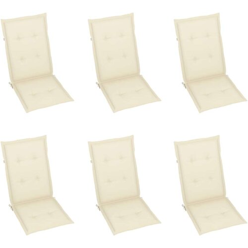  Blazine za vrtne stole 6 kosov krem 120x50x3 cm blago, (20623258) Cene