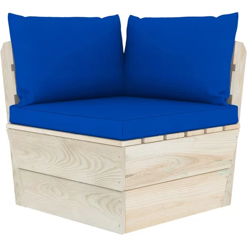 vidaXL Blazine za kavč iz palet 3 kosi modro blago