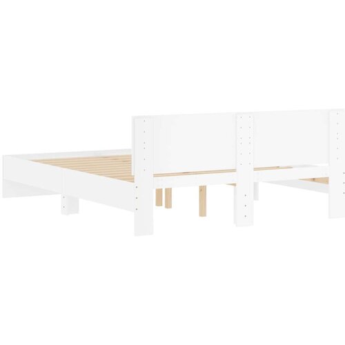 VidaXL Okvir za krevet s uzglavljem bijeli 140 x 190 cm Slike