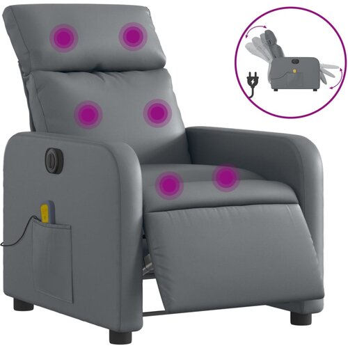 Maison Chic Električni masažni naslanjač - Relax naslanjač sivo umetno usnje, (22134961) Cene