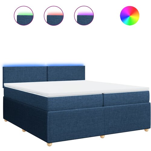 Maison Chic Box spring postelja - Vzmetna postelja z vzmetnico modra 200x200 cm blago SL23999, (21879740) Cene