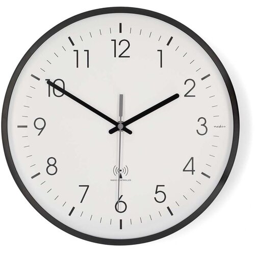 Nedis CLWA6226BK - Zidni sat prečnika 30,5 cm, 1xAA, crne boje Cene