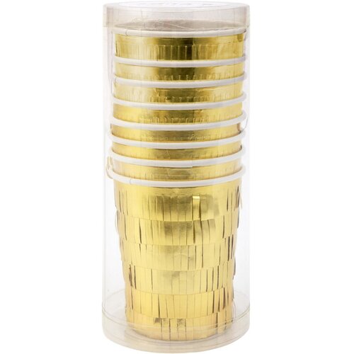 Meri Meri Papirnate jednokratne ča&amp;scaron;e u setu 8 kom Gold Fringe Party &amp;ndash; Slike