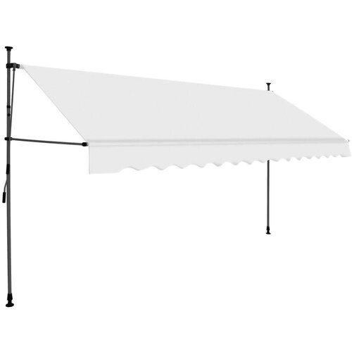  Tenda na ručno uvlačenje s LED svjetlima 350 cm krem Slike