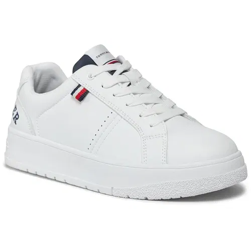 Tommy Hilfiger Superge Logo Low Cut Lace-Up Sneaker T3X9-33360-1355 S White/Blue X336
