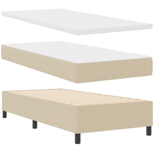 Box Spring Krevet s madracem &amp;amp;amp LED svjetlom Bež 80x200 cm Kordura Slike