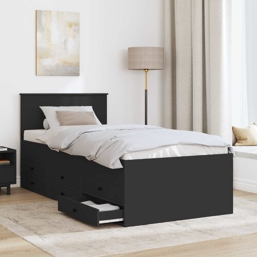  Krevet na dan s ladicama Crna 100 x 200 cm Konstruirano drvo Slike