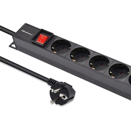 Qoltec Aluminiowa Listwa zasilająca PDU do RACK | 16A | 16 x SCHUKO| Pionowa | 1.8m Slike