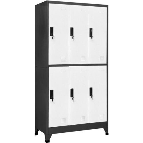Ormarić s ključem antracit-bijeli 90 x 45 x 180 cm čelični Cene