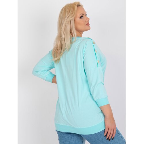 Fashion Hunters Mint cotton plus size blouse with buttons Cene