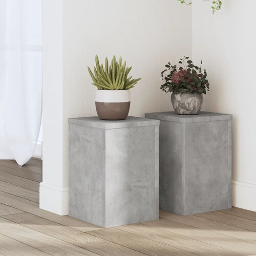 Furnova Stojalo za rastline 2 kosa betonsko sivo 20x20x30 cm inž. les, (21921776) Cene