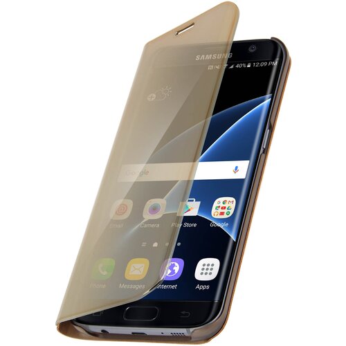 AVIZAR Preklopna torbica, zrcalna torbica za Samsung Galaxy S7 Edge, stoječi ovitek &ndash; zlata, (20526499) Cene
