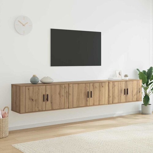  Zidni TV ormar set 3 pcs Umjetnički hrast 80 x 34,5 x 40 cm Cene
