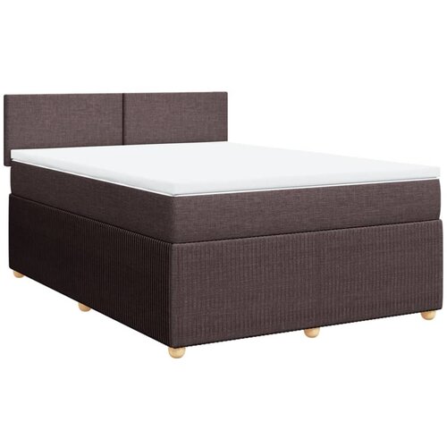 Maison Chic Box spring postelja - Vzmetna postelja z vzmetnico temno rjava 160x200 cm blago SL24154, (21890866) Cene