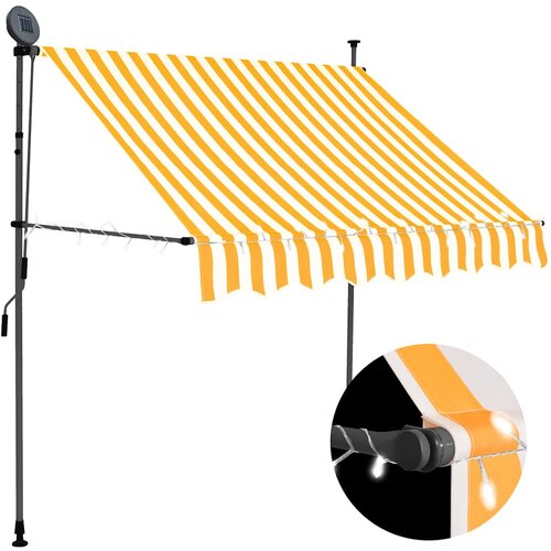 Tenda na ručno uvlačenje LED 150 cm bijelo-narančasta Cijene