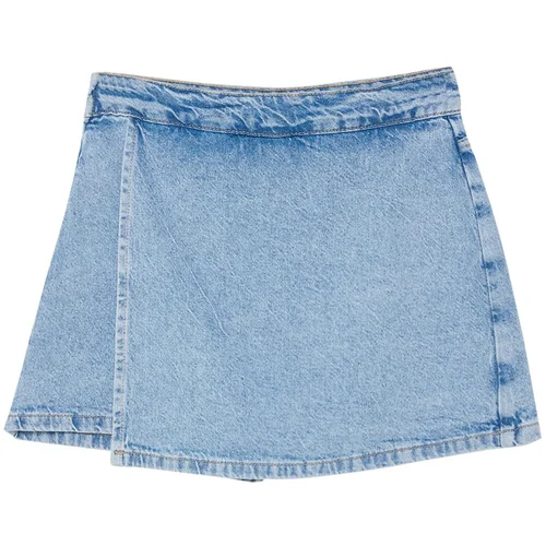 Trendyol Blue High Waist Denim Shorts Skirt