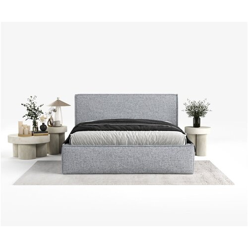 Maison de R&amp;ecirc;ve Siva oblazinjena zakonska postelja s prostorom za shranjevanje z letvenim dnom 180x200 cm Lounge L &amp;ndash; Slike