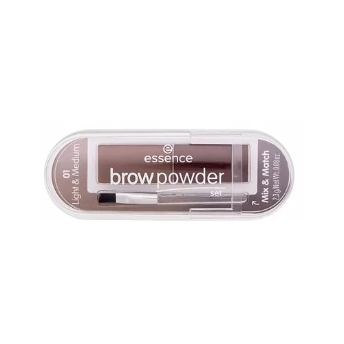 Essence Brow Powder Set paletka senčil za obrvi 2,3 g odtenek 01 Light & Medium za ženske