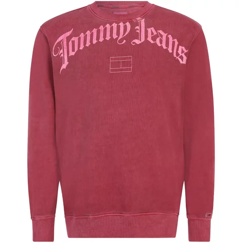 Tommy Jeans Plus Sweater majica roza / boja vina