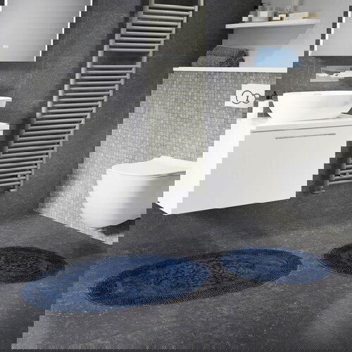  Cottonkt 000397 Dark Blue Bathmat Set (2 Pieces) Cene