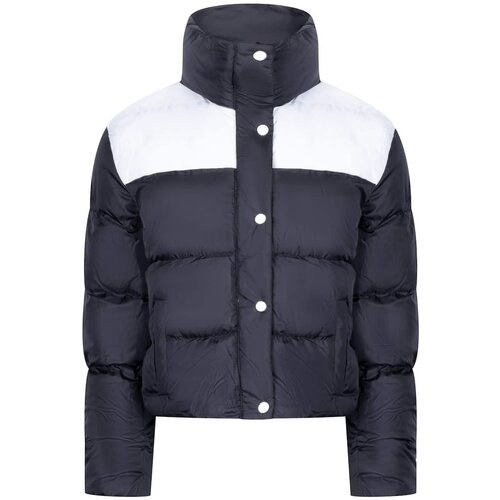 Dewberry Z6649 LADIES COAT-LIGHT BLACK-WHITE Slike