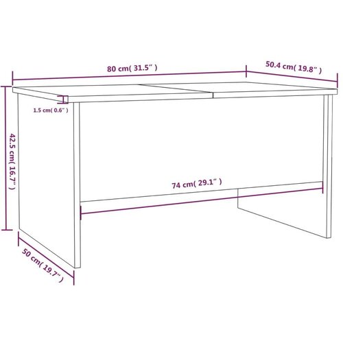 VidaXL stolić za kavu boja betona 80x50x42,5 cm konstruirano drvo Slike