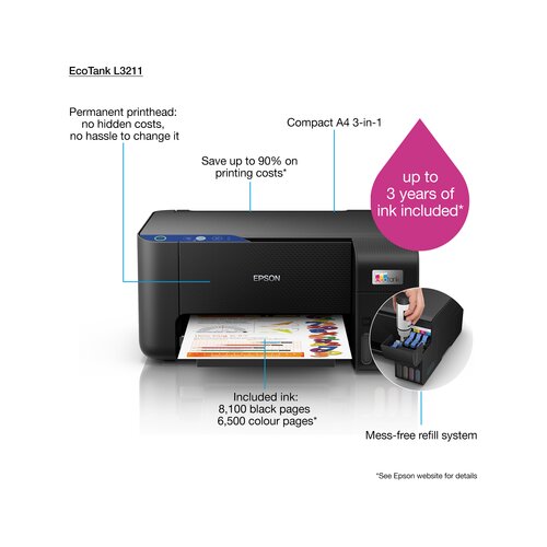Epson multifunkcijski &amp;scaron;tampač ecotank L3211 Slike