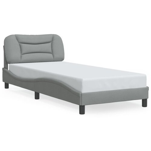 Maison Chic Posteljni okvir - Enojna postelja - Postelja za odrasle z LED brez vzmetnice svetlo siv 90x190 cm blago, (21695645) Slike