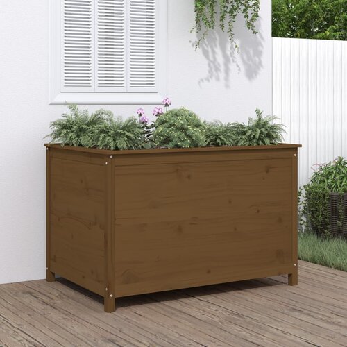 vidaXL Vrtna visoka greda medeno rjava 119,5x82,5x78 cm trdna borovina Cene